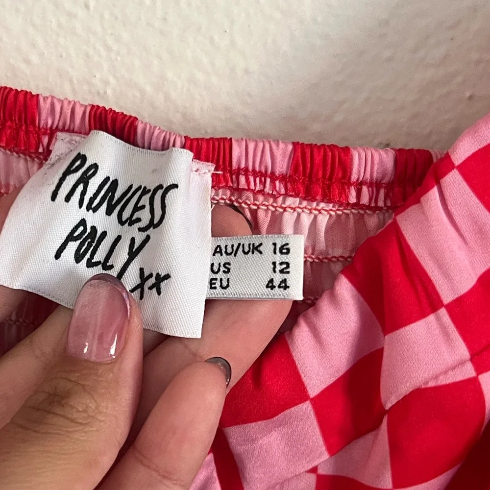 Princess Polly Red & Pink Checkered Crop Top - Picture 4 of 4